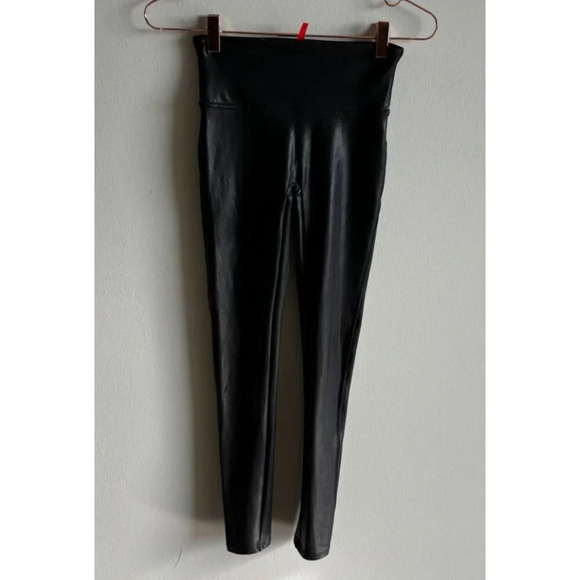 Spanx Womens Pull On High Waisted Slimming Fit Stretch Leggings Black Sz S - Picture 1 of 6